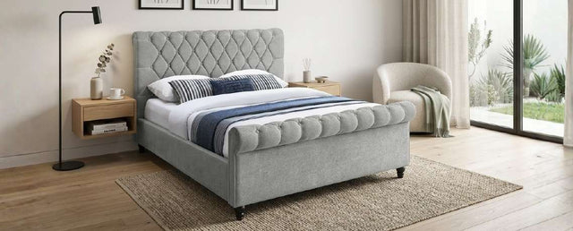 Chesterfield Bed Frame Taupe 5FT