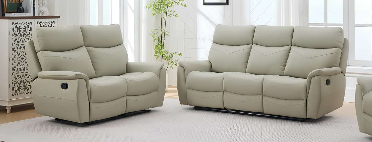 Darcy Leatheraire Sofa Beige 1R