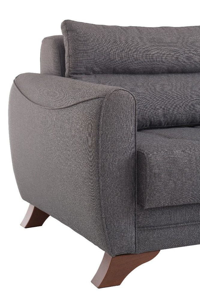Aykon 3 Seater Charcoal Grey Sofa