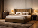 Dubai upholstered bed frame Northern Ireland tall panel headboard furniture store ni