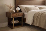 Dubai bedside table walnut and gold furniture store ni