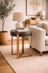 Santiago round side table Northern Ireland grey brown wood furniture store ni