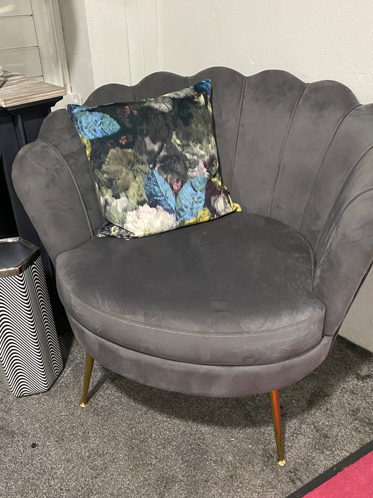 Grey Scallop Chair