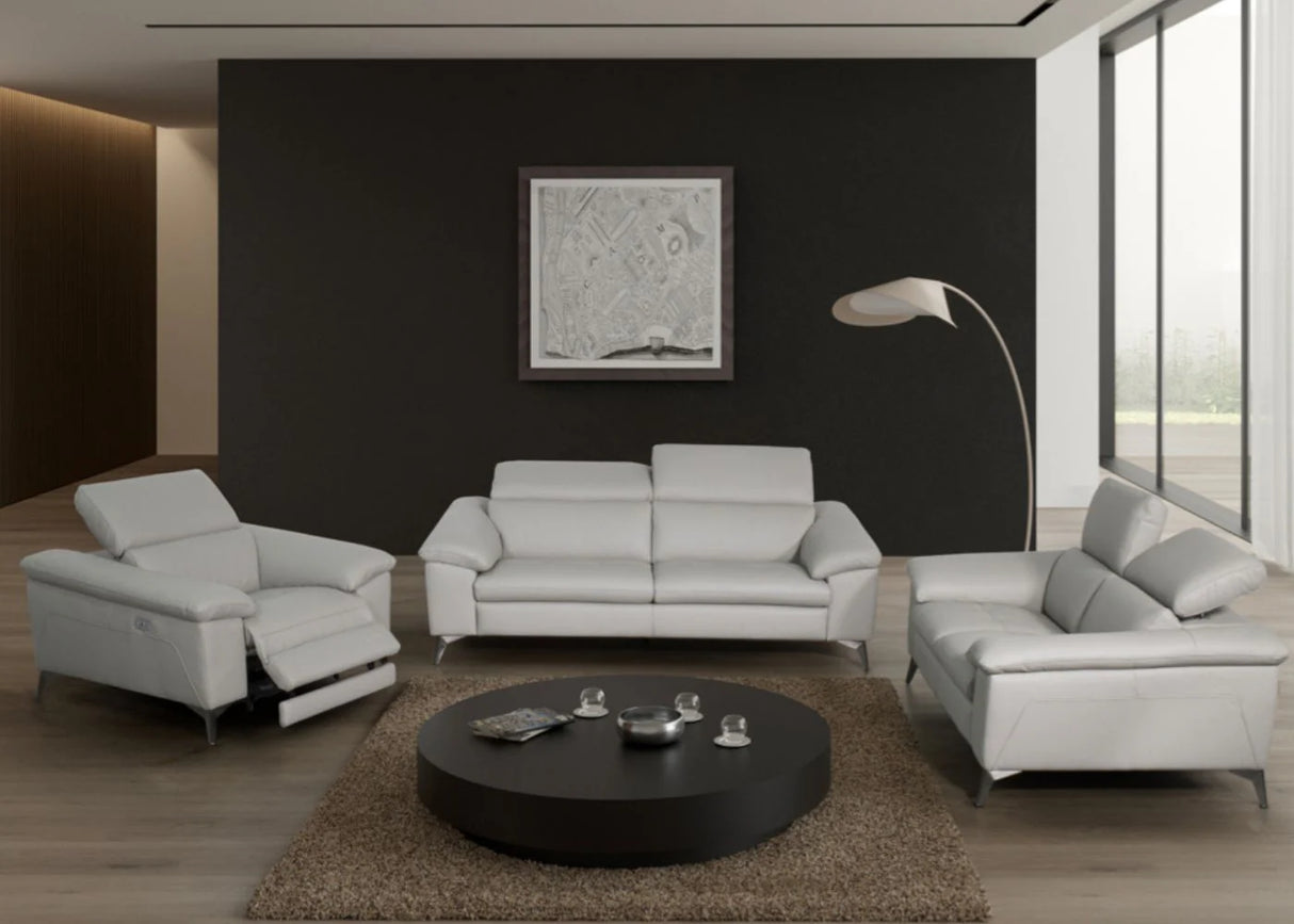 Iris Italian Leather Sofa Range in Mastic 3 + 2 + 1