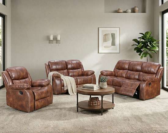 Judy PU Recliner Sofa Black 1R