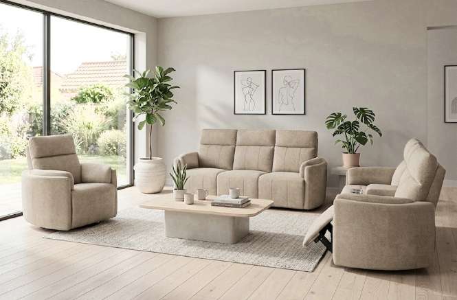 Juno Fabric Sofa Grey 1R