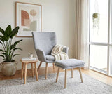 Lennox Chair with Stool Grey