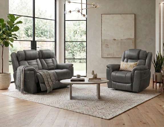 Maddox Fabric Sofa Grey 1P