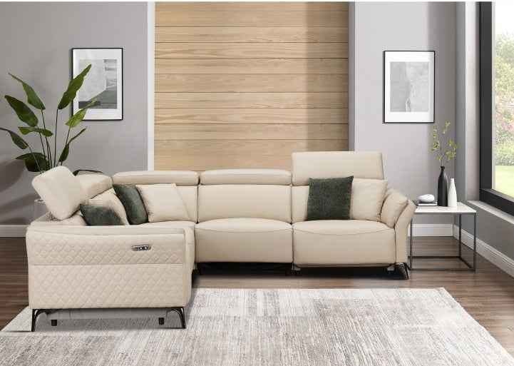 Milan Cream Electric Power Corner Suite