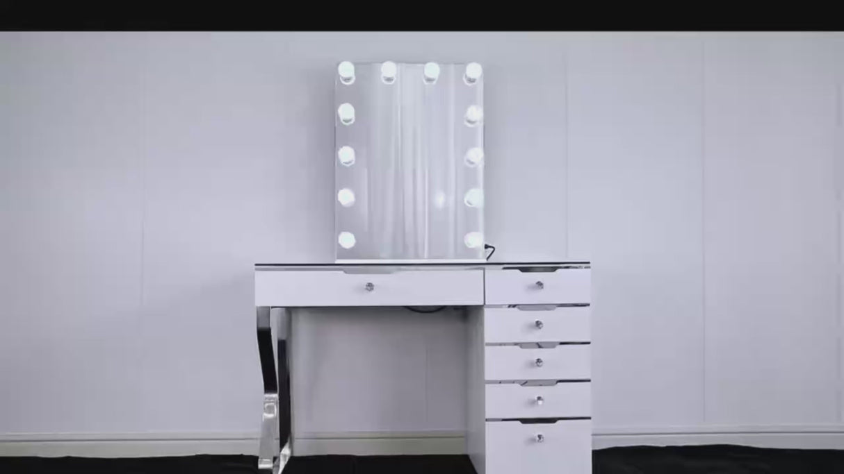 Glam 6 Drawer Vanity Desk