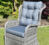 Sorrento bistro garden set rattan armchair with grey cushions at the furniture store ni