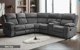 Morgan Manual Reclining Corner Suite in Slate Grey