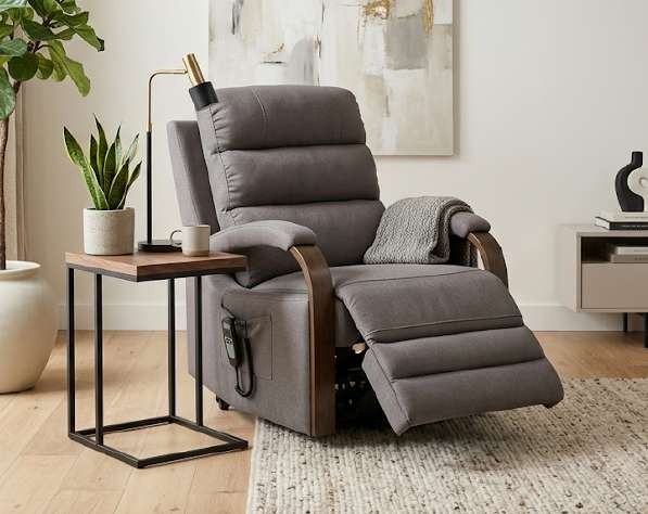 Tansey Fabric Recliner Sofa Smoke Grey 1R