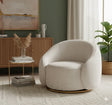 Faro Swivel Chair in Cream fabric with brushed brass base – Furniture Store NI Cookstown