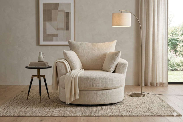 Vito Round Swivel Chair Beige