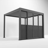 HILTON Pergola aluminium adjustable louvre sliding doors 3m
