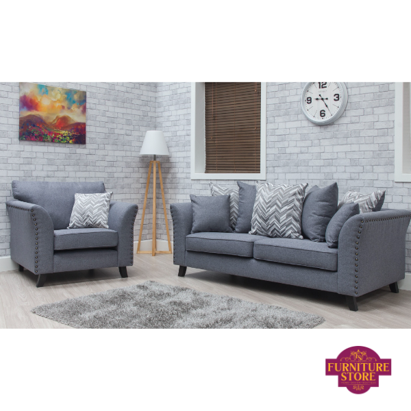 Cassia Fabric Sofa Steel Scatterback Sofa Furniture Store NI