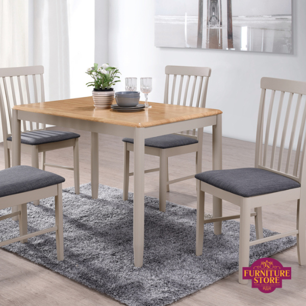 Altona Oak and Stone Grey Dining Table with 4 Chairs