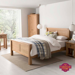 The breeze collection is an elegant bedroom collection made out of solid oak. As seen in the image it includes a double robe which adds for hanging storage in your room.