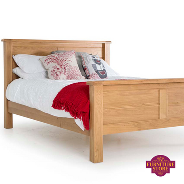 The Breeze solid oak bed is available in double, kingsize and superking. 
