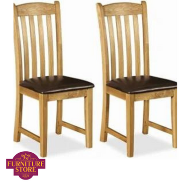 Salisbury Occasional Slatted Chair With Pu Leather Seat - Furniture Store NI