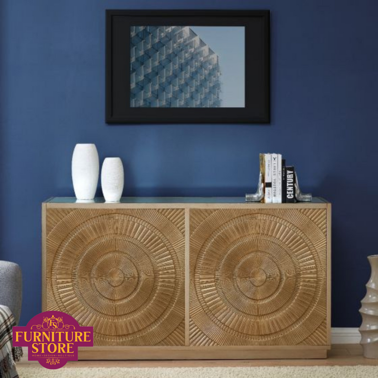 Frenso 4 Door Sideboard Silver Gold