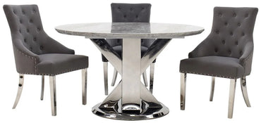 Tremmen Dining Table Round Grey 1300 - Furniture Store NI