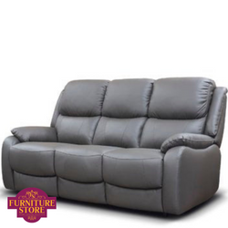 PARKER - HALF LEATHER - NAVY GREY SUITE - Furniture Store NI