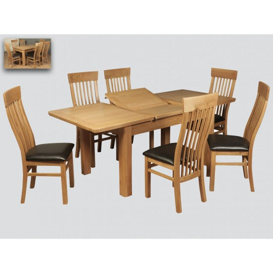 Treviso 140cm Butterfly Extension Dining Set (6 Chairs) - Furniture Store NI