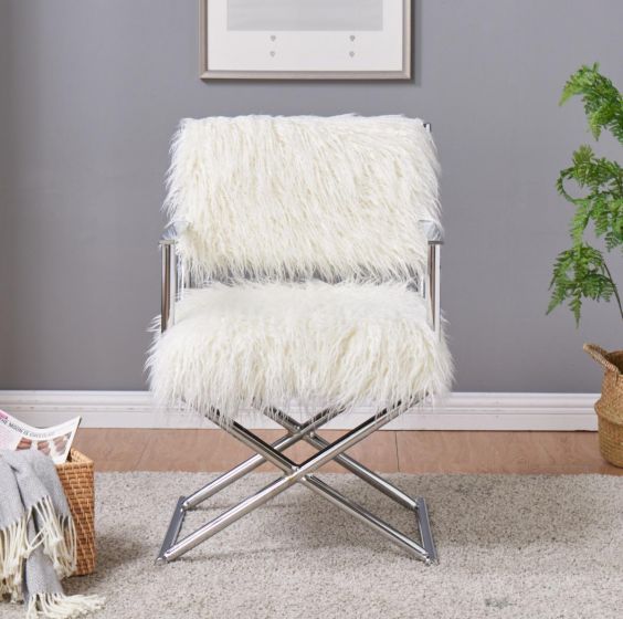 Faux Sheepskin Directors Chair - Furniture Store NI
