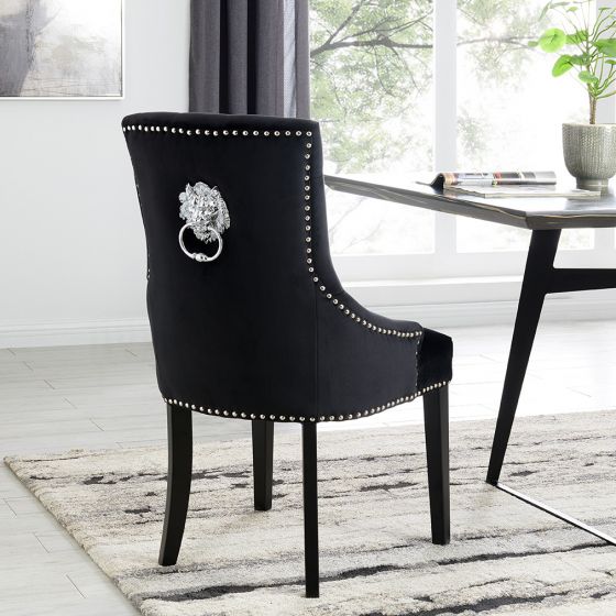 Black velvet chairs discount