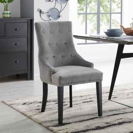 Lion Chair - Silver Velvet
