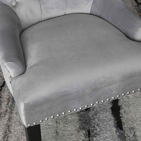 Lion Chair - Silver Velvet
