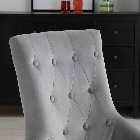 Lion Chair - Silver Velvet